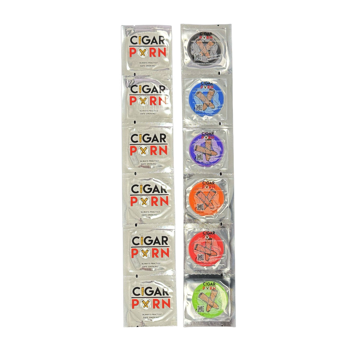 Cigar Pxrn Ashtray Condoms 6 Colors in Foil